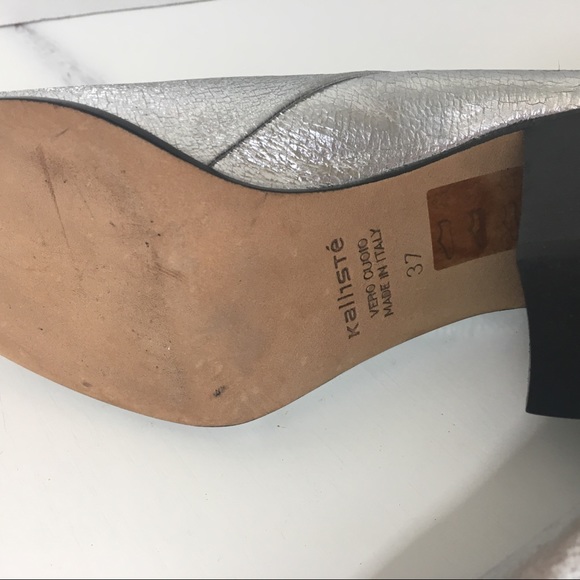 Kalliste Metallic Silver Backless Slip-ons EUR 37 - Picture 8 of 8